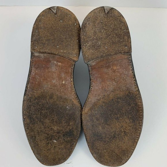 Keith Highlanders Long Wingtip Oxfords Vtg Leather Lace Up Black 12821R Size 9 - Picture 6 of 7